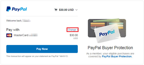 To pay with your current PayPal balance